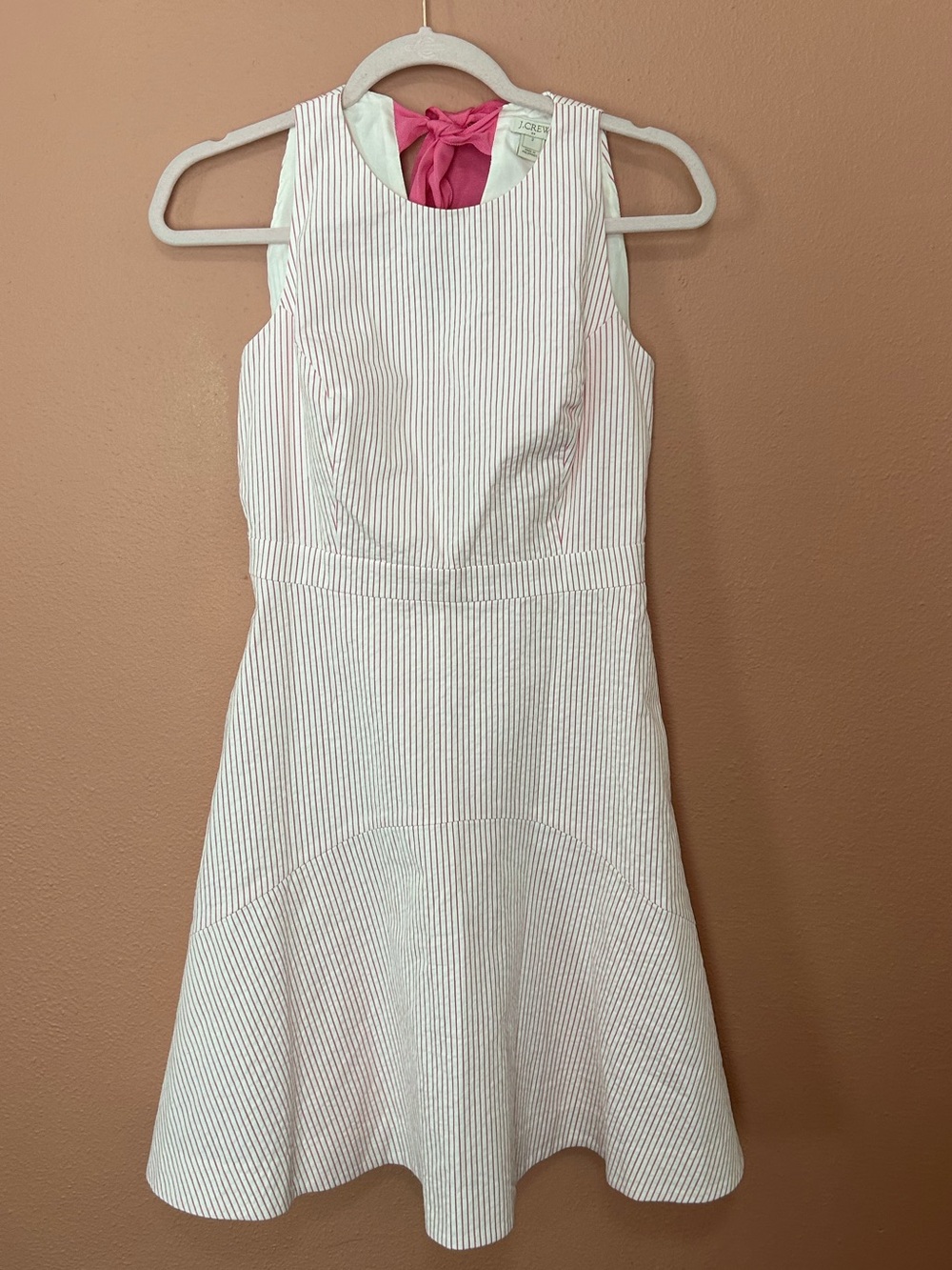 NWT J Crew Pink Pinstripe Dress